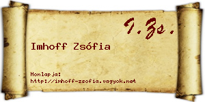 Imhoff Zsófia névjegykártya
